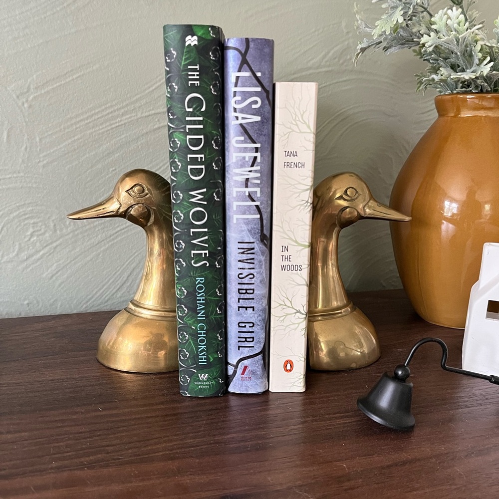 Vintage Brass Duck Bookends